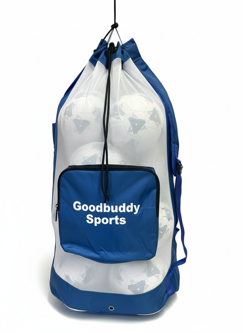 10 Ball Deluxe Mesh Backpack with Goodbuddy Sports branding