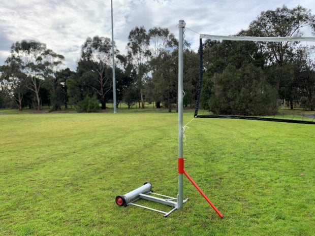 Freestanding Portable Posts - Welded Hooks - Wheel away (Pair)