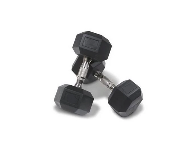 Rubber Hex Dumbbells - Sold as Pair