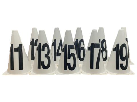 Marker Cone White Numbered 11-20