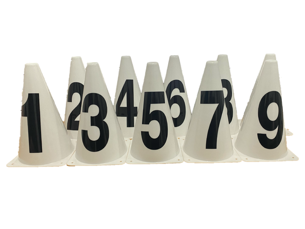 Marker Cone White Numbered 1-10