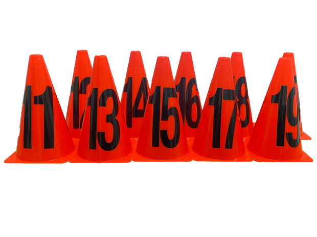 Marker Cone Orange Numbered 11 -20